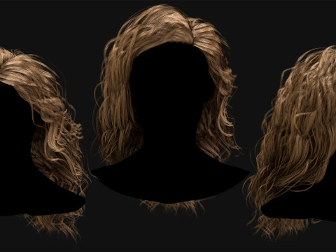 10 Professional Realtime Curly Hair Modelo 3D