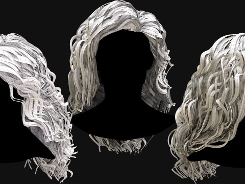 10 Professional Realtime Curly Hair Modelo 3D