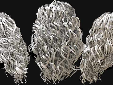 10 Professional Realtime Curly Hair Modelo 3D