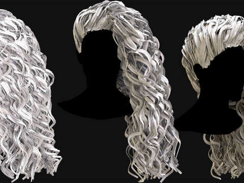 10 Professional Realtime Curly Hair Modelo 3D