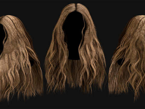 10 Professional Realtime Curly Hair Modelo 3D