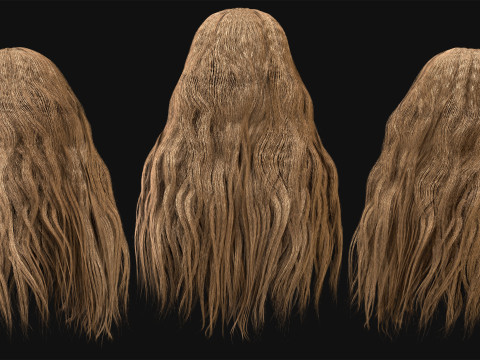 10 Professional Realtime Curly Hair Modelo 3D