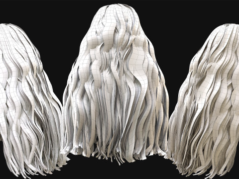 10 Professional Realtime Curly Hair Modelo 3D