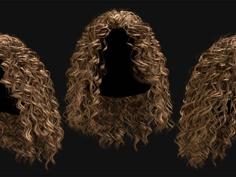 10 Professional Realtime Curly Hair 3D Model
