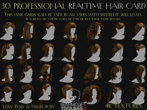 30 Profesional Realtime Haircard 3D Модель