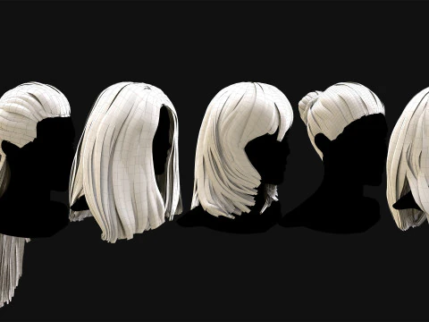 30 Professional Realtime Haircard 3D Model