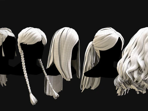 30 Professional Realtime Haircard 3D Model