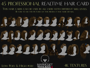 45 Profesional Realtime Haircard 3D 모델