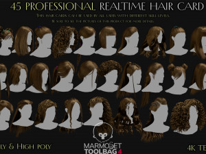 45 Profesional Realtime Haircard 3D 모델