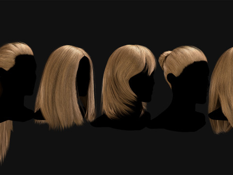 50张专业实时发卡 3D 模型