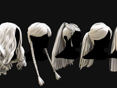 50张专业实时发卡 3D 模型