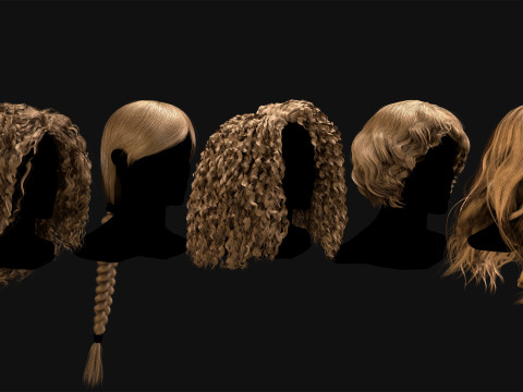 50张专业实时发卡 3D 模型