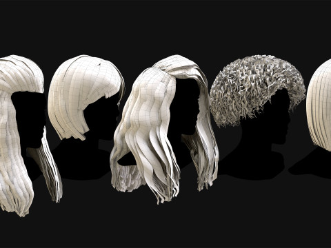 50张专业实时发卡 3D 模型