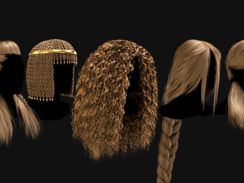 50张专业实时发卡 3D 模型