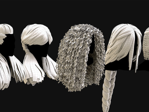 50张专业实时发卡 3D 模型