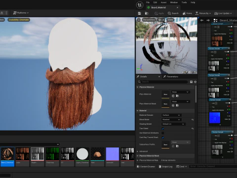 Realtime Beard and Moustache No6 3D Model