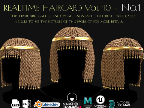 Realtime Haircard Vol 10 - No1 3D-Modell