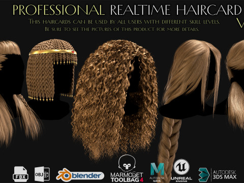 Professional Realtime Haircard Vol 10 3D Model