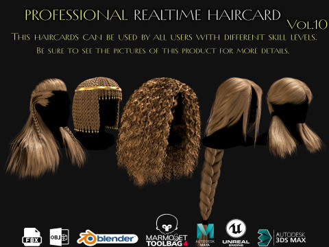 Professional Realtime Haircard Vol 10 3D Модель
