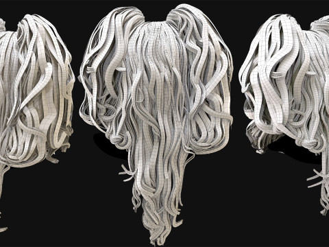 Professional Realtime Curly Haircard 3D Model