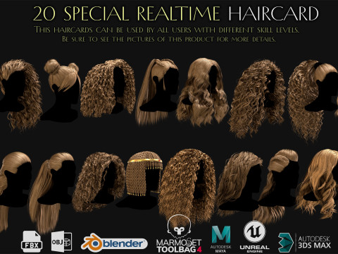 20 Special Realtime Haircard 3D Model