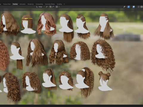 20 Special Realtime Haircard 3D 모델