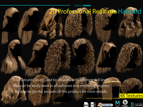 20 Special Realtime Haircard Modèle 3D