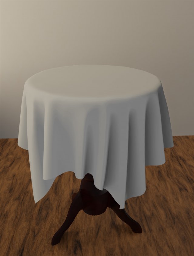 Elegant old-fashioned table with cloth 3D Модель .c4d .max .obj .3ds .fbx .stl .blend