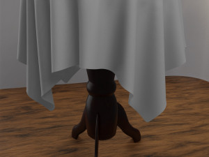 Elegant old-fashioned table with cloth 3D Модель