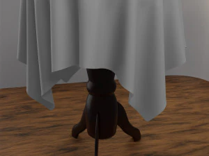 Elegant old-fashioned table with cloth 3D Model