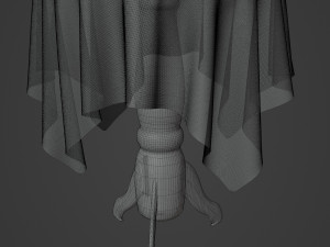 Elegant old-fashioned table with cloth 3D Модель
