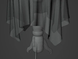 Elegant old-fashioned table with cloth 3D Model