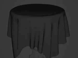 Elegant old-fashioned table with cloth 3D Model
