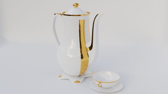 Cup and teapot Modelo 3D .c4d .max .obj .3ds .fbx .stl .blend 