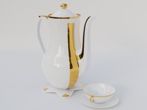 Cup and teapot 3D Model