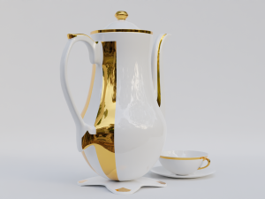 Cup and teapot Modelo 3D