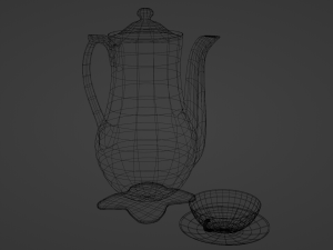 Cup and teapot Modelo 3D