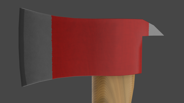 Fire Axe Lowpoly 3D Model .c4d .max .obj .3ds .fbx .stl .blend 