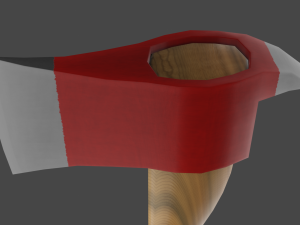 Fire Axe Lowpoly 3D Model