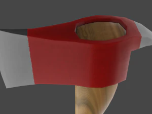 Fire Axe Lowpoly 3D Model