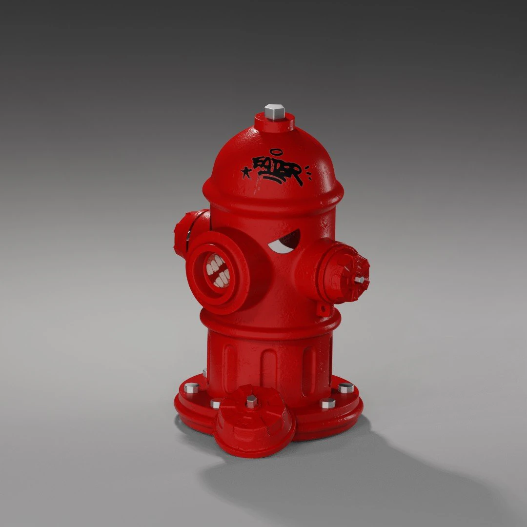 Hydrant 3D Model .c4d .max .obj .3ds .fbx .stl .blend