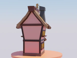 Casa de fantas&iacute;a estilizada lista para el juego Low-Poly Modelo 3D