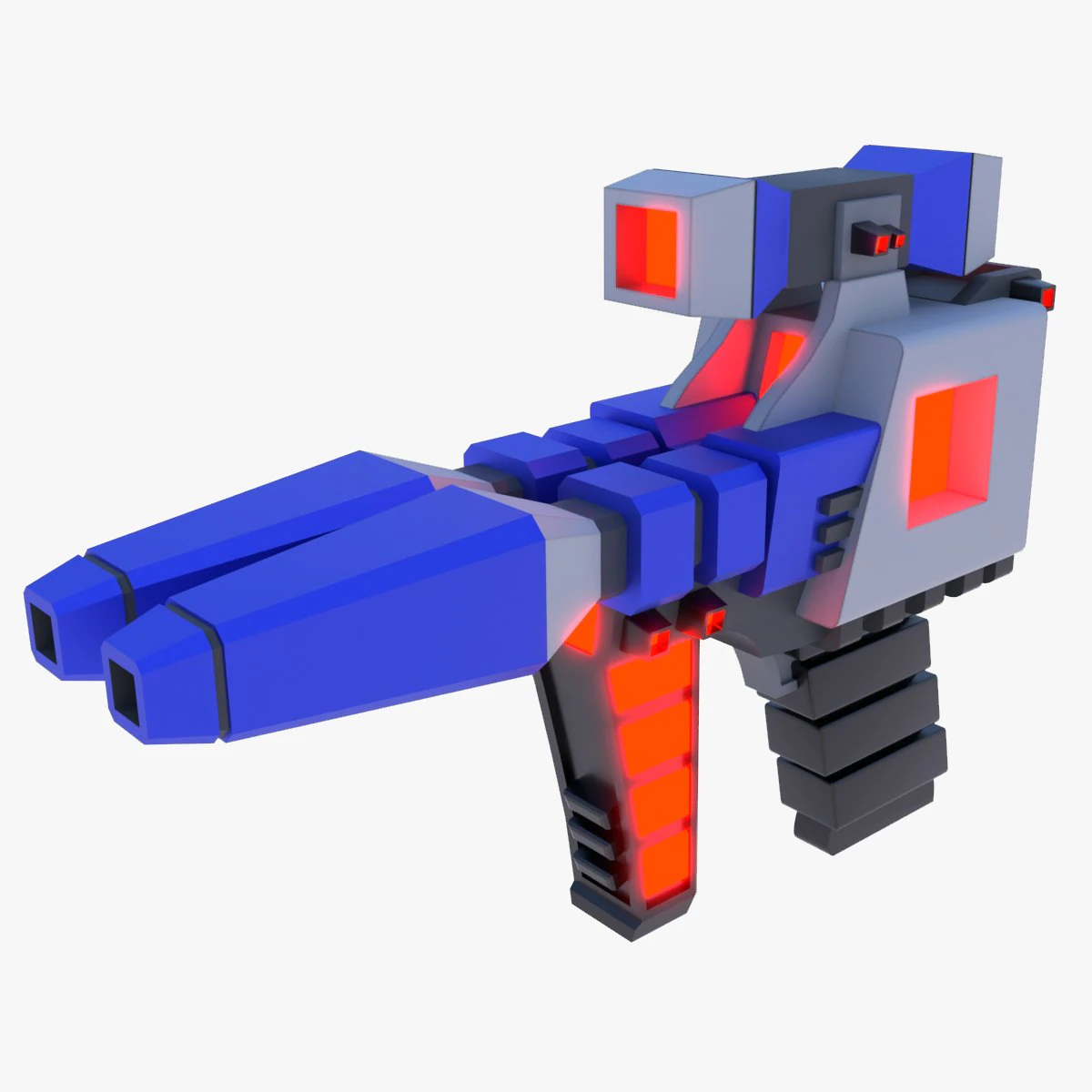3D Sci-Fi Weapon Game Ready Low-Poly 3D Weapon Model 3D Model .c4d .max .obj .3ds .fbx .stl .blend