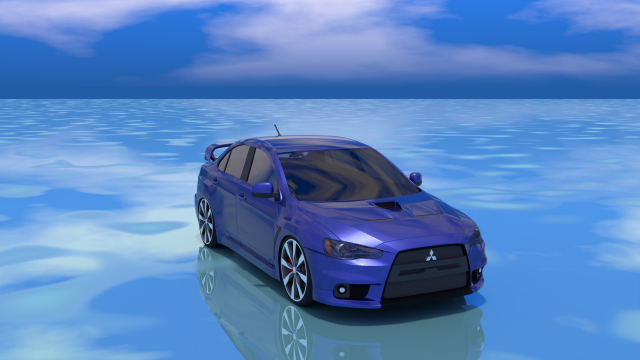 Lancer Evolution car Model Game Ready Rendering sports car Modèle 3D .c4d .max .obj .3ds .fbx .stl .blend 