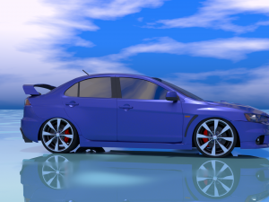 Lancer Evolution car Model Game Ready Rendering sports car Modèle 3D