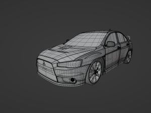 Lancer Evolution car Model Game Ready Rendering sports car Modèle 3D