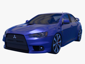 Lancer Evolution car Model Game Ready Rendering sports car Modèle 3D
