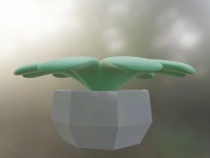 किसी प्रकार के फूल वाला एक फूलदान 3D मॉडल