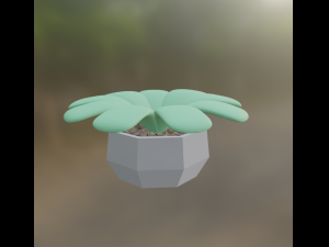 A flower pot with some kind of flower Modelo 3D