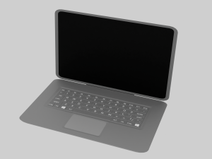 Laptop without connectors 3D मॉडल